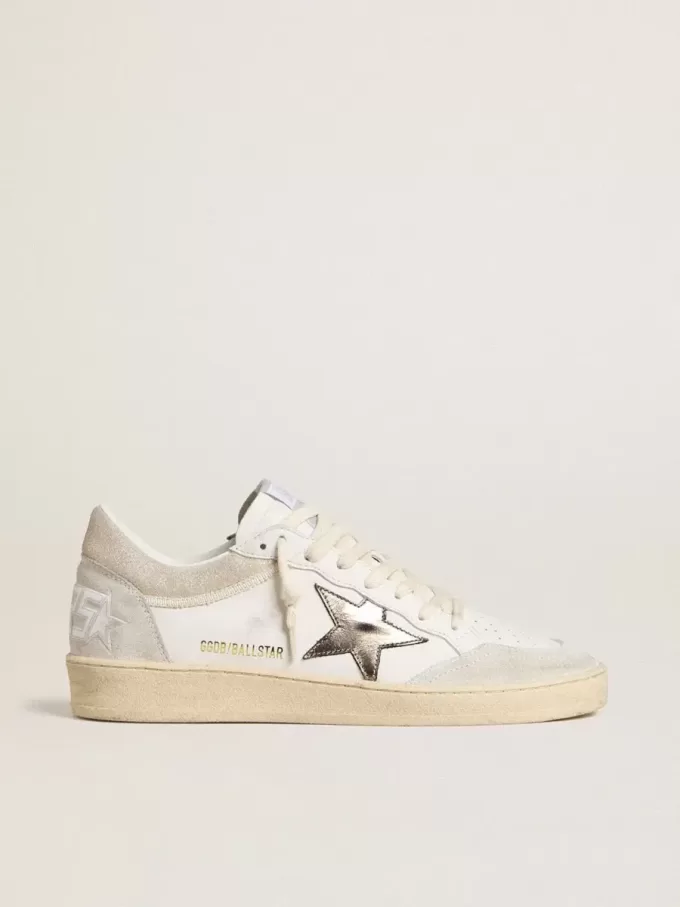 Ball Star da donna con stella in pelle metallizzata e linguetta sul tallone in pelle lucida
