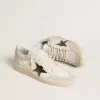 Ball Star da donna con stella in pelle metallizzata e linguetta sul tallone in pelle lucida
