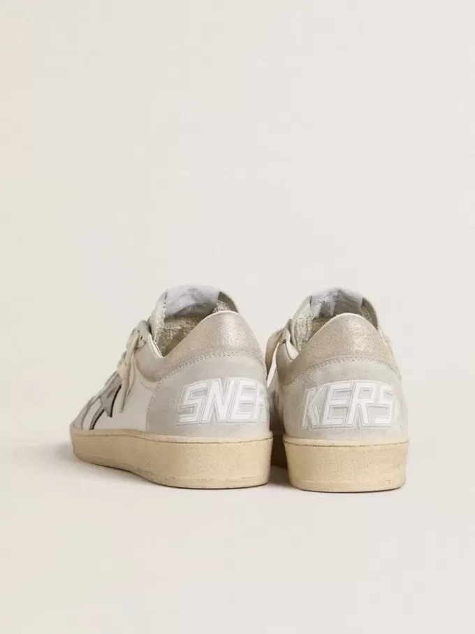 Ball Star da donna con stella in pelle metallizzata e linguetta sul tallone in pelle lucida