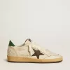 Ball Star da donna con stella in pelle nera e linguetta sul tallone in pelle verde Ball Star da donna con stella in pelle nera e linguetta sul tallone in pelle verde