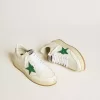 Ball Star da donna con stella in pelle verde e linguetta sul tallone in pelle metallizzata