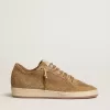Ball Star da donna con tomaia in pelle scamosciata traforata color tabacco e stella tono su tono