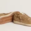 Ball Star da donna con tomaia in pelle scamosciata traforata color tabacco e stella tono su tono