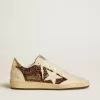 Ball Star da donna in glitter con stella in pelle e linguetta del tallone in pelle metallizzata