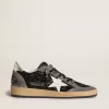 Ball Star da donna in glitter con stella in pelle e linguetta del tallone in pelle metallizzata