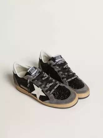 Ball Star da donna in glitter con stella in pelle e linguetta del tallone in pelle metallizzata