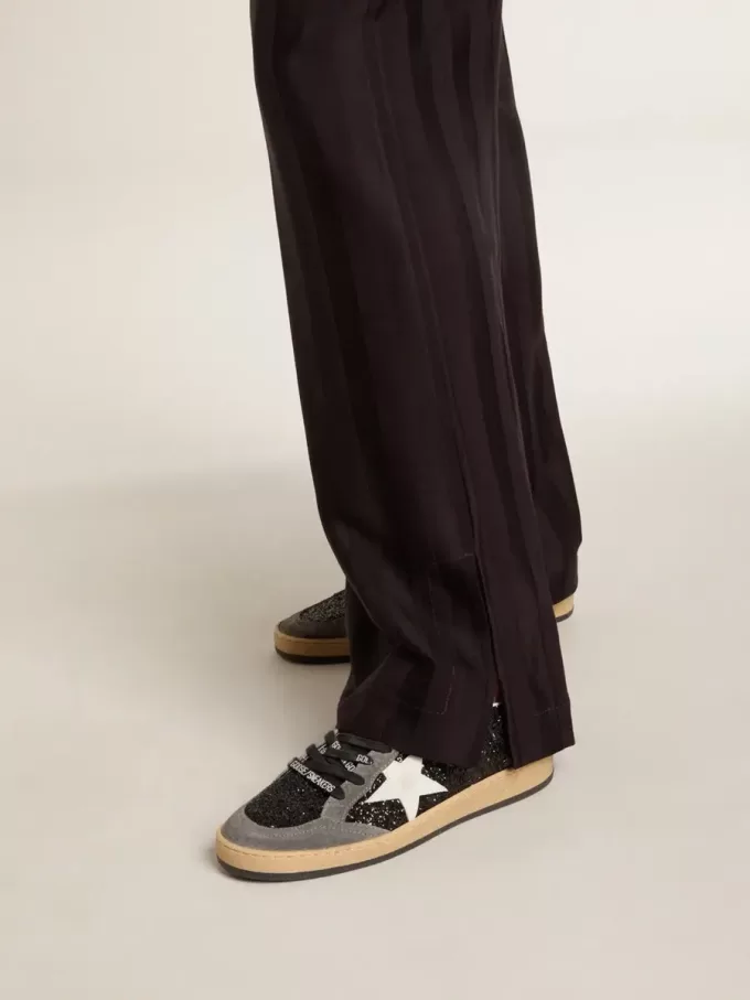 Ball Star da donna in glitter con stella in pelle e linguetta del tallone in pelle metallizzata