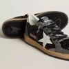 Ball Star da donna in glitter con stella in pelle e linguetta del tallone in pelle metallizzata