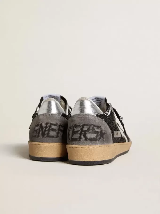 Ball Star da donna in glitter con stella in pelle e linguetta del tallone in pelle metallizzata