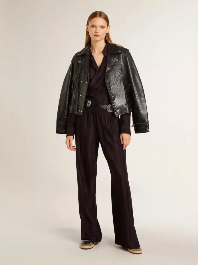 Ball Star da donna in glitter con stella in pelle e linguetta del tallone in pelle metallizzata