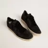 Ball Star da donna in mesh con cristalli Swarovski e stella e tallone in pelle laminata nera Ball Star da donna in mesh con cristalli Swarovski e stella e tallone in pelle laminata nera