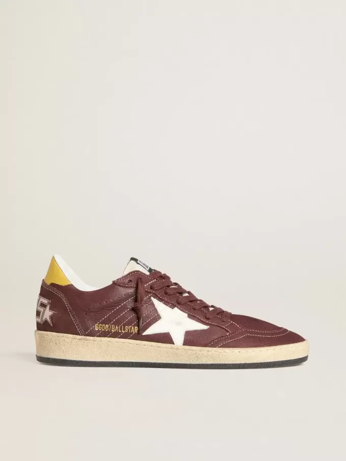 Ball Star da donna in nabuk color cioccolato con stella e linguetta sul tallone in pelle