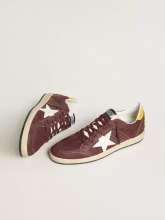 Ball Star da donna in nabuk color cioccolato con stella e linguetta sul tallone in pelle