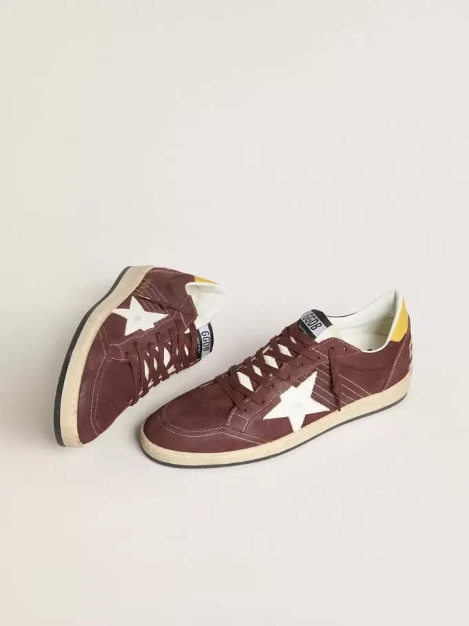 Ball Star da donna in nabuk color cioccolato con stella e linguetta sul tallone in pelle
