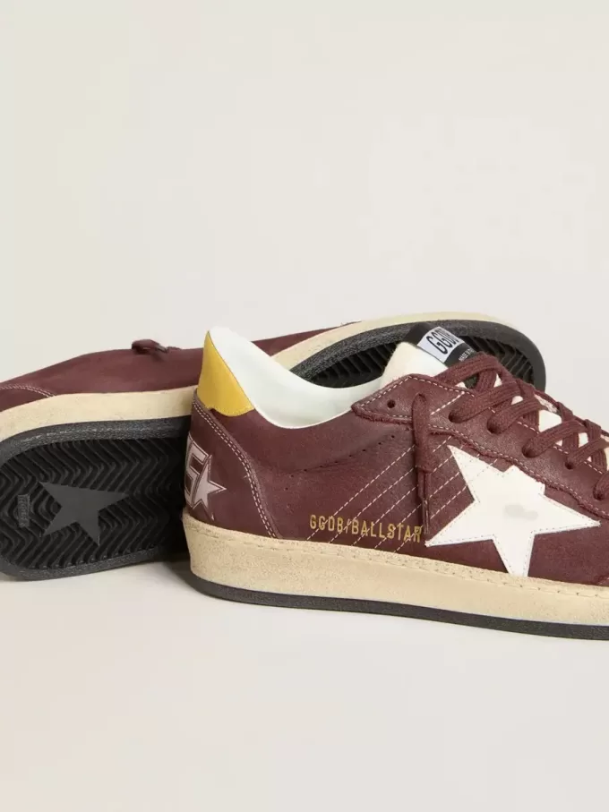 Ball Star da donna in nabuk color cioccolato con stella e linguetta sul tallone in pelle
