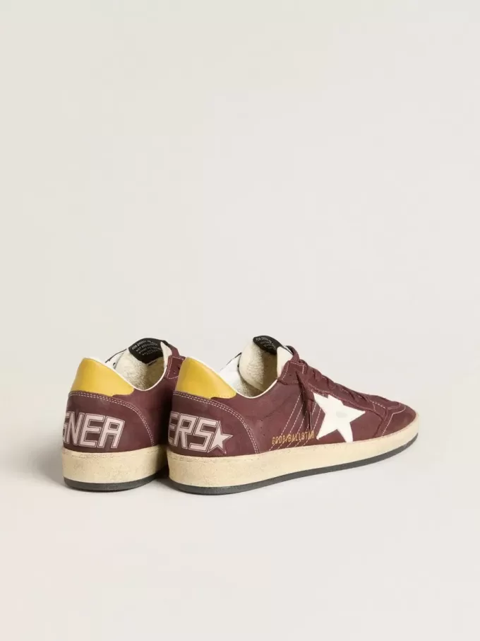 Ball Star da donna in nabuk color cioccolato con stella e linguetta sul tallone in pelle