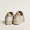 Ball Star da donna in nappa bianca e mesh con stella in nabuk color tabacco e linguetta sul tallone beige
