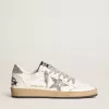 Ball Star da donna in nappa con stella bianca e linguetta glitterata sul tallone Ball Star da donna in nappa con stella bianca e linguetta glitterata sul tallone