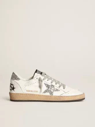 Ball Star da donna in nappa con stella bianca e linguetta glitterata sul tallone