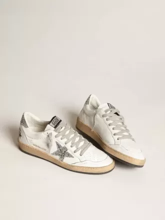 Ball Star da donna in nappa con stella bianca e linguetta glitterata sul tallone