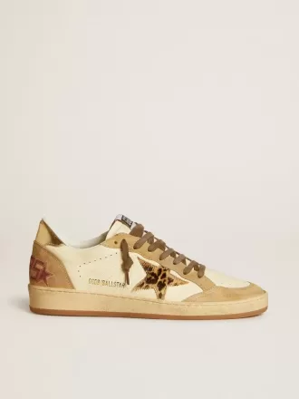 Ball Star da donna in nappa e pelle scamosciata con stella in pelle di cavallino e linguetta metallica sul tallone