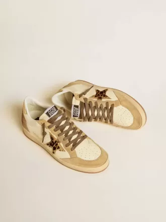 Ball Star da donna in nappa e pelle scamosciata con stella in pelle di cavallino e linguetta metallica sul tallone