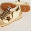 Ball Star da donna in nappa e pelle scamosciata con stella in pelle di cavallino e linguetta metallica sul tallone