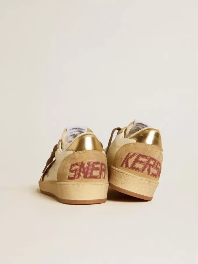 Ball Star da donna in nappa e pelle scamosciata con stella in pelle di cavallino e linguetta metallica sul tallone