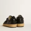 Ball Star da donna in nappa nera con stella glitterata nera e linguetta in camoscio sul tallone