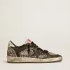 Ball Star da donna in pelle con stampa elefante e stella in pelle nera