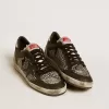 Ball Star da donna in pelle con stampa elefante e stella in pelle nera
