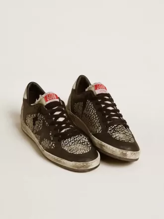 Ball Star da donna in pelle con stampa elefante e stella in pelle nera