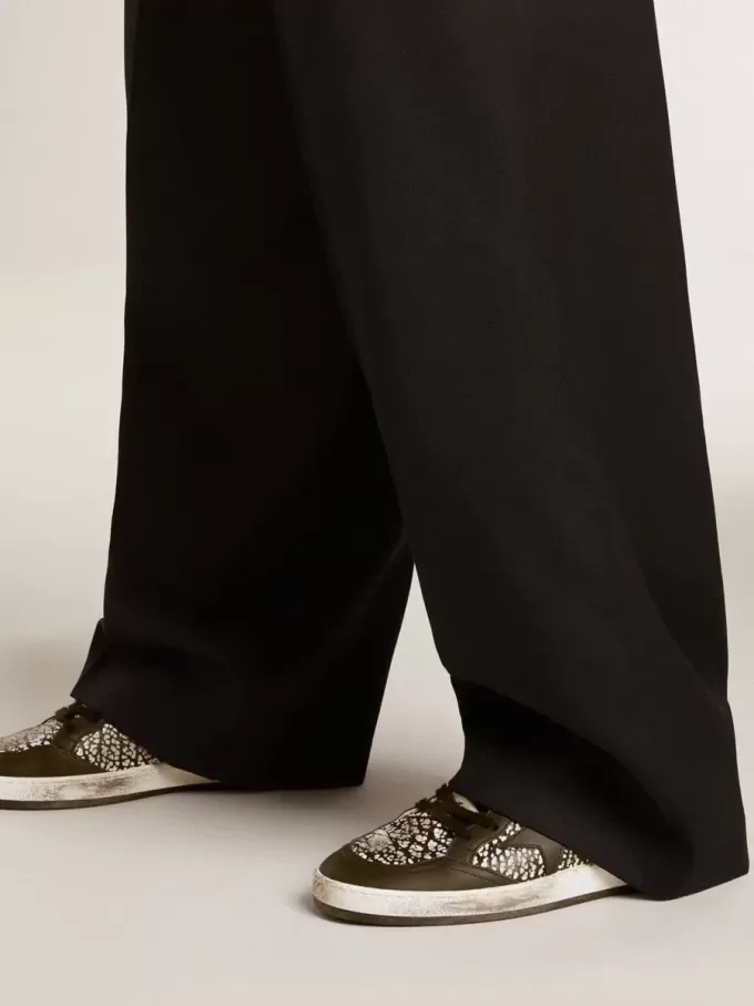 Ball Star da donna in pelle con stampa elefante e stella in pelle nera