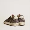Ball Star da donna in pelle con stampa elefante e stella in pelle nera
