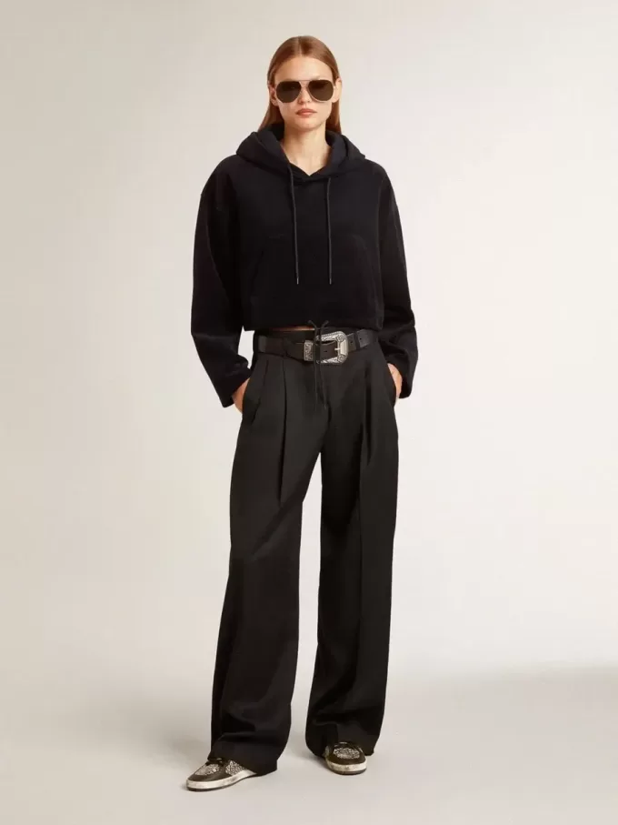 Ball Star da donna in pelle con stampa elefante e stella in pelle nera