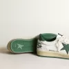 Ball Star da donna in pelle nappa bianca con stella e linguetta sul tallone in pelle verde