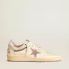 Ball Star da donna in pelle nappa con stella in TPU color malva e tallone in pelle