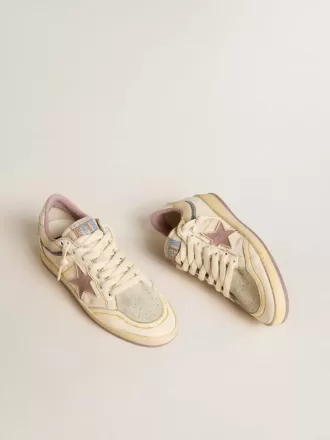 Ball Star da donna in pelle nappa con stella in TPU color malva e tallone in pelle