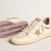 Ball Star da donna in pelle nappa con stella in TPU color malva e tallone in pelle