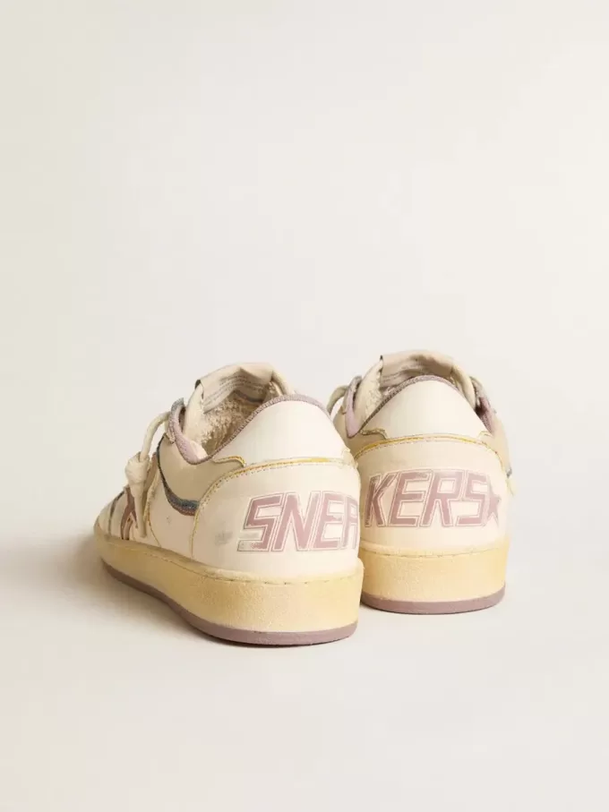 Ball Star da donna in pelle nappa con stella in TPU color malva e tallone in pelle