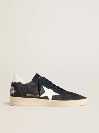 Ball Star da donna in pelle scamosciata blu scuro con stella in pelle e linguetta sul tallone