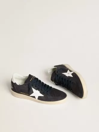 Ball Star da donna in pelle scamosciata blu scuro con stella in pelle e linguetta sul tallone