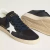 Ball Star da donna in pelle scamosciata blu scuro con stella in pelle e linguetta sul tallone