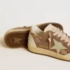 Ball Star da donna in pelle scamosciata marrone con stella e linguetta sul tallone in pelle