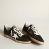 Ball Star da donna in pelle scamosciata nera con stella in pelle bianca Ball Star da donna in pelle scamosciata nera con stella in pelle bianca