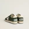 Ball Star da donna in pelle scamosciata verde con stella e linguetta sul tallone in pelle bianca