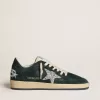 Ball Star da donna in pelle scamosciata verde con stella glitterata argento Ball Star da donna in pelle scamosciata verde con stella glitterata argento