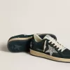 Ball Star da donna in pelle scamosciata verde con stella glitterata argento Ball Star da donna in pelle scamosciata verde con stella glitterata argento
