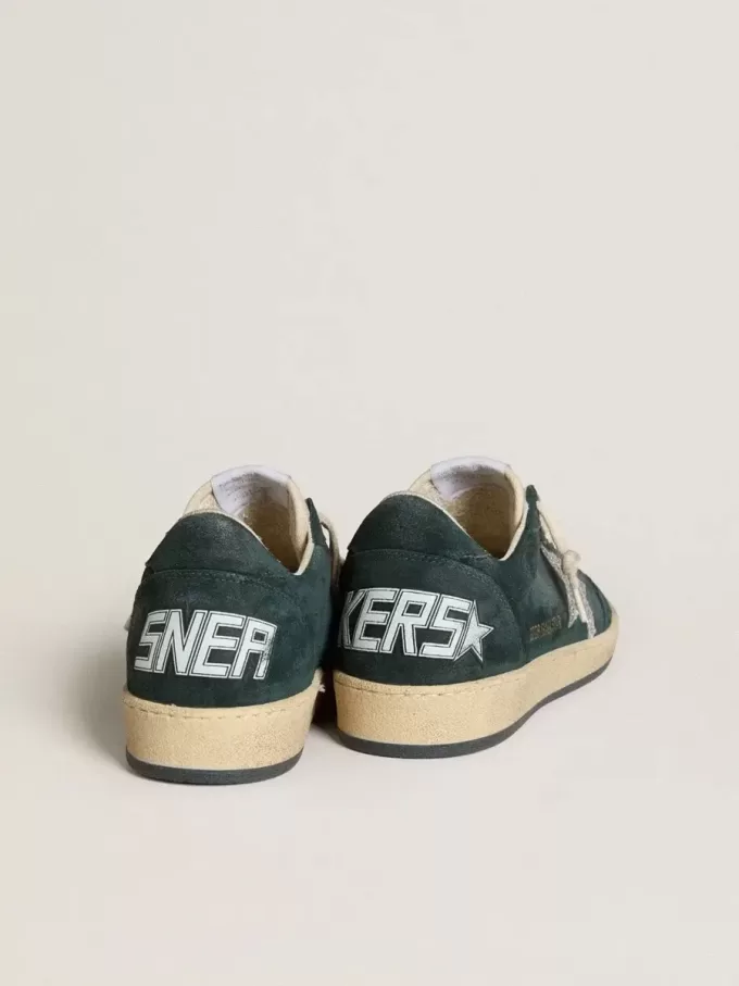 Ball Star da donna in pelle scamosciata verde con stella glitterata argento Ball Star da donna in pelle scamosciata verde con stella glitterata argento