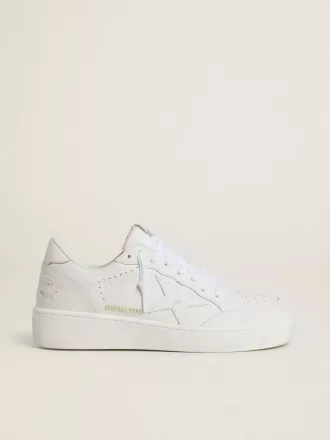 Ball Star da uomo con stella e linguetta sul tallone in pelle bianca